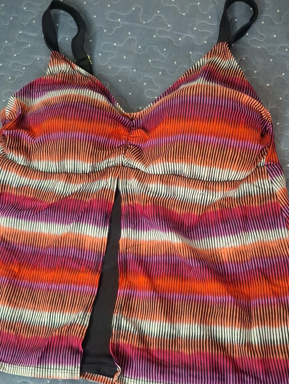 AVA & VIV Striped Multicolor Tankini size 16W